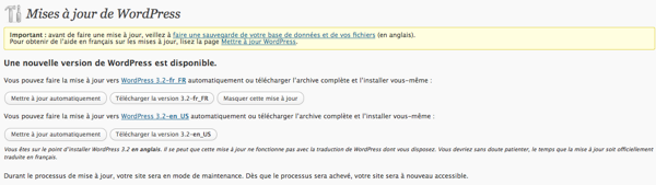 Il est crucial de faire toutes les mises à jour de votre site wordpress.